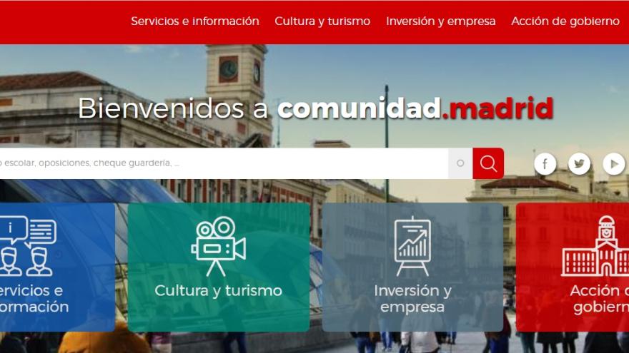 Nueva web Comunidad de Madrid