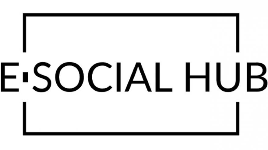 Logotipo con el texto E SOCIAL HUB