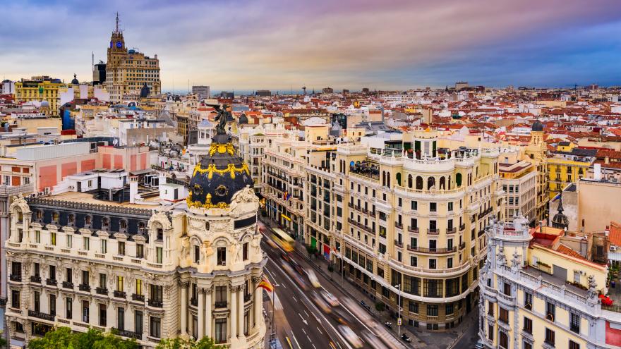 Fotografía desde el aire de la Gran Vía