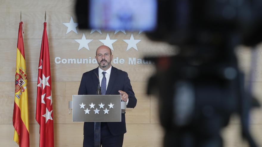 Pedro Rollán comparece ante los medios para explicar las medidas adoptadas en el Consejo de Gobierno de la Comunidad de Madrid