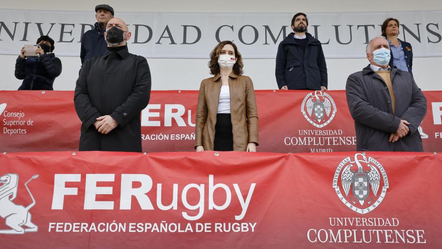 Isabel Díaz Ayuso asiste al  partido de rugby España - Rumanía