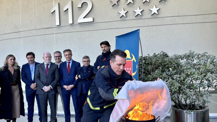 El consejero Carlos Novillo durante la presentación del Informe de víctimas de incendios en España 2022