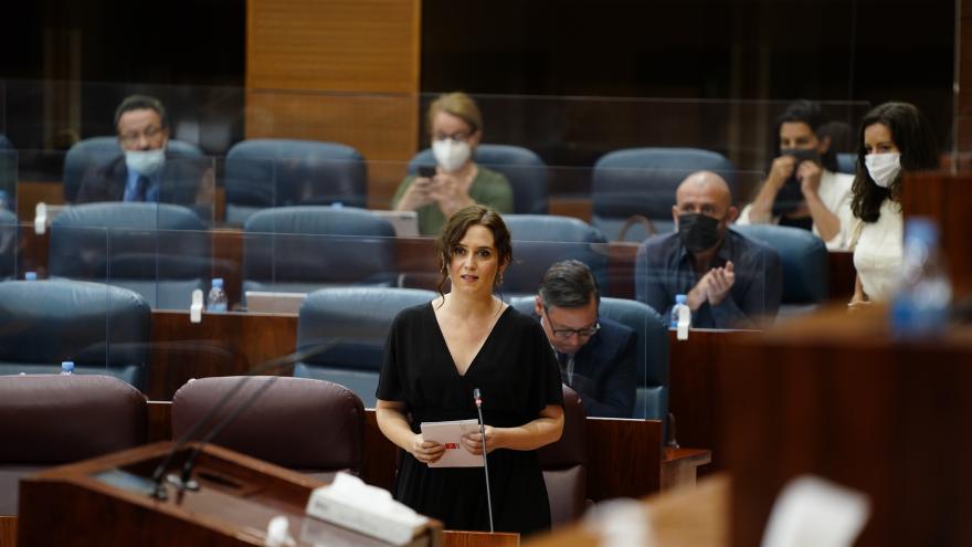 Isabel Díaz Ayuso durante el Pleno de la Asamblea de Madrid