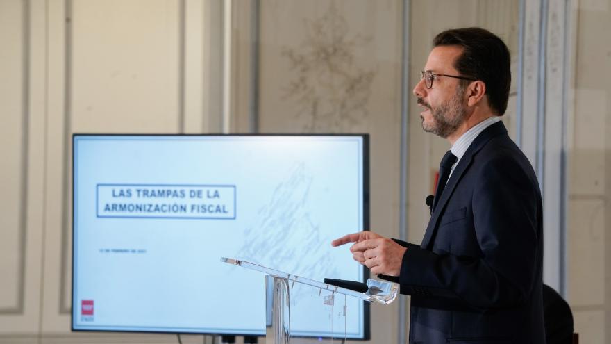 Javier Fernández-Lasquetty durante un coloquio sobre fiscalidad organizado por Executive Forum