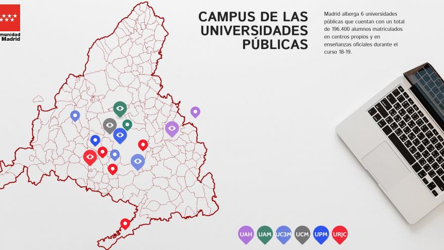 Mapa de las universidades públicas madrileñas