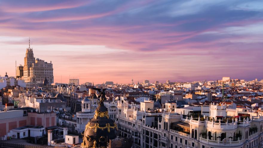 Un skyline de la ciudad de Madrid