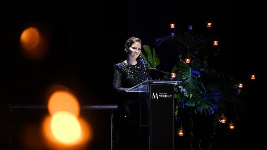 La presidenta durante su intervención en los premios