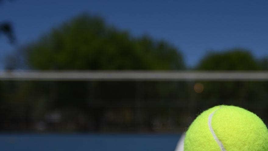 Pelota sobre pista de tenis