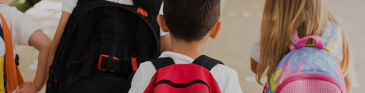 Un niño de espaldas con una mochila