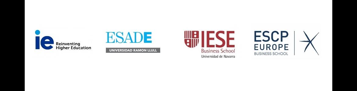 logos of the main business schools present in the Community of Madrid