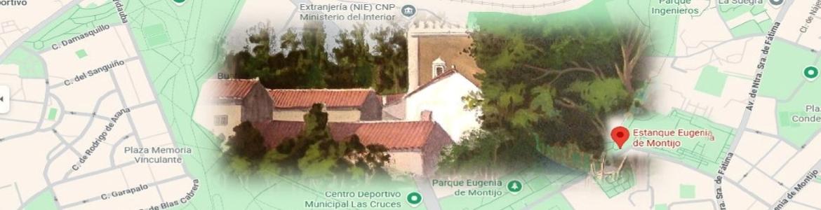 Composición de imagen de la Quinta Miranda, sobre plano de Madrid