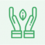 Icono que representa unas manos sosteniendo una hoja