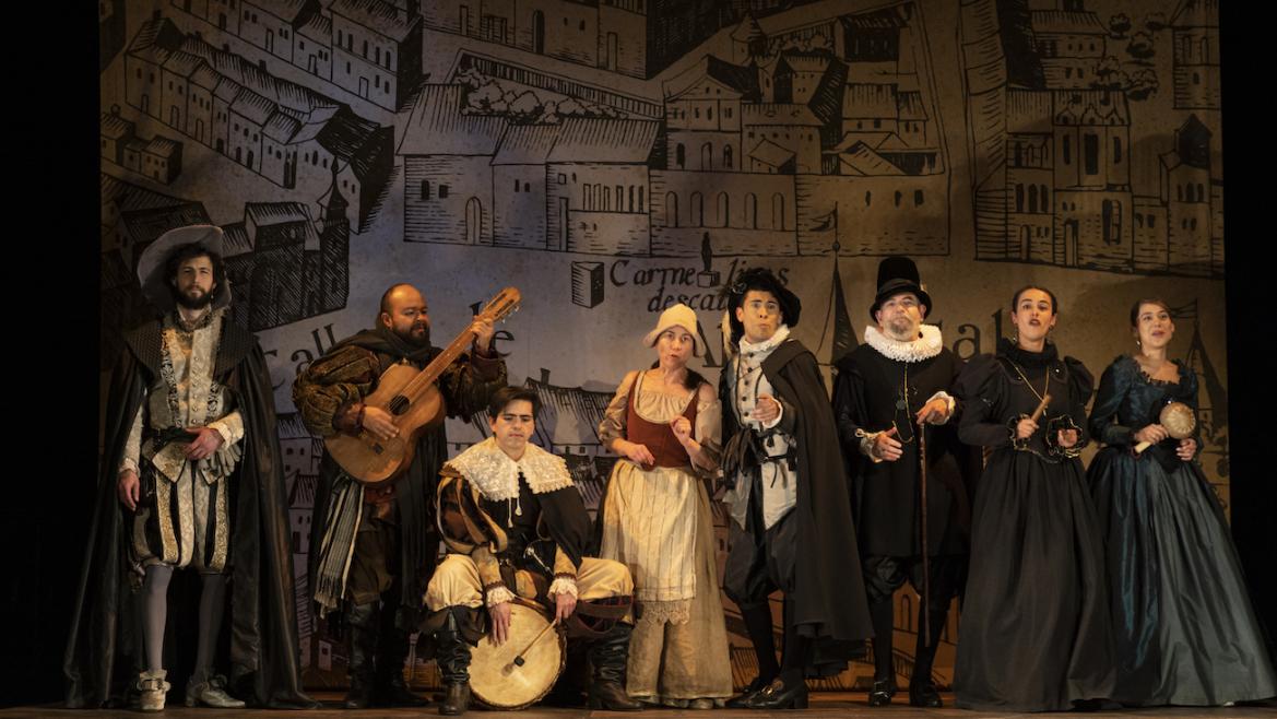Un fotografía de un grupo de actores vestidos de época Medieval
