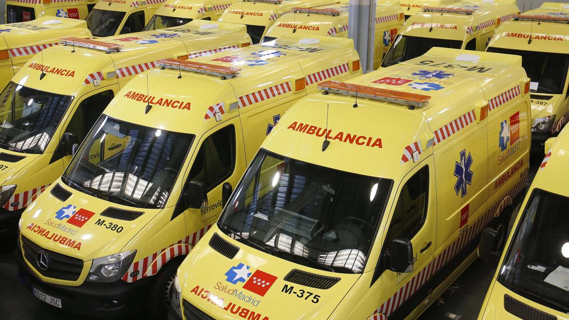 Imagen de la flota de ambulancias de traslado urgente