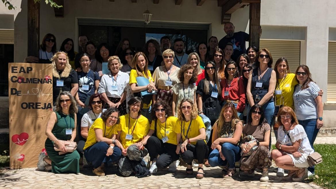 Foto de familia del equipo de profesionales del Centro de Salud Colmenar Viejo