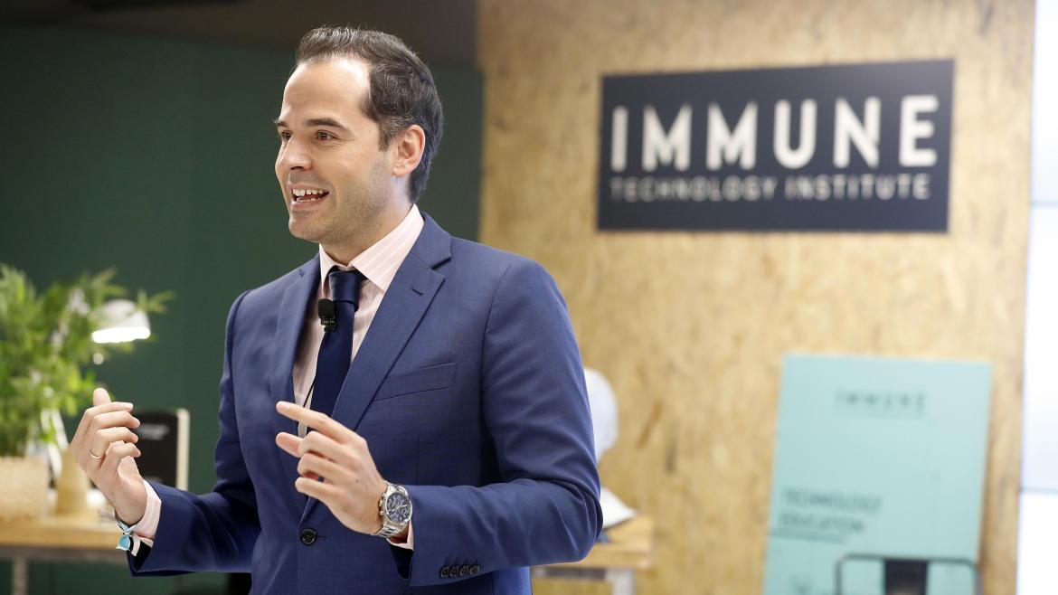 Ignacio Aguado durante en la inauguración del IMMUNE Technology Institute