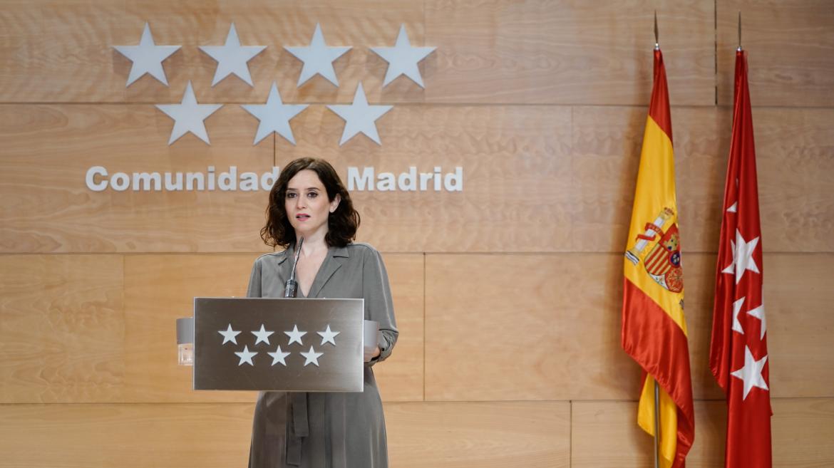 Isabel Díaz Ayuso ofrece una rueda de prensa en la Real Casa de Correos