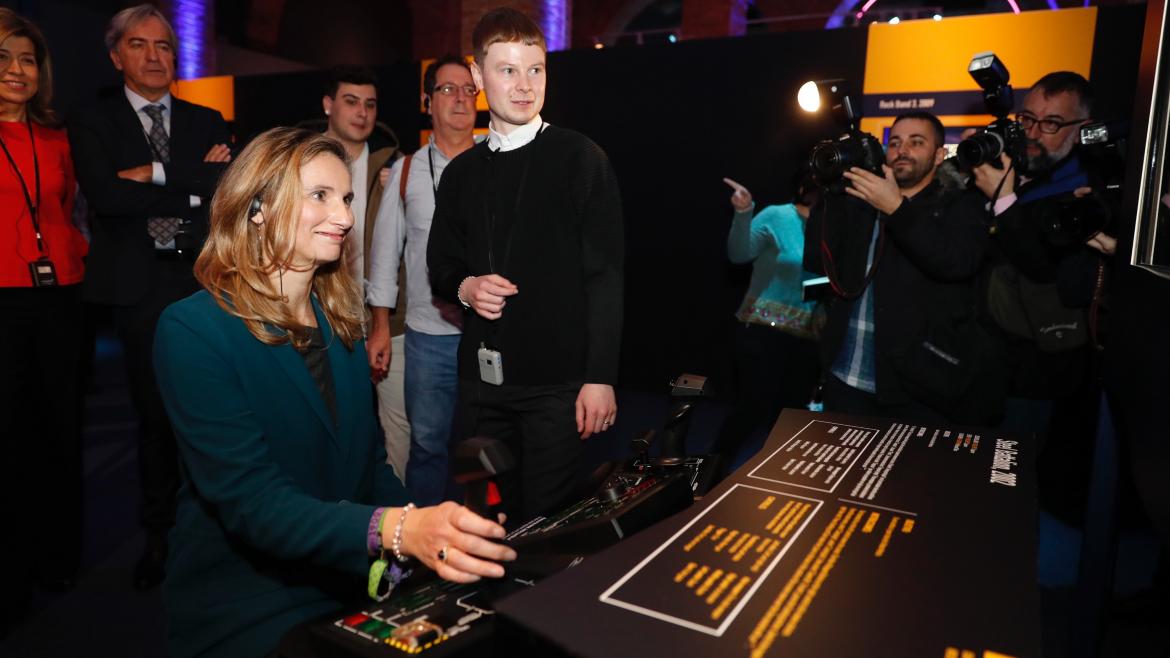 Paloma Martín durante la inauguración de la exposición Game On