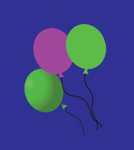 Dibujo lineal de globos de colores