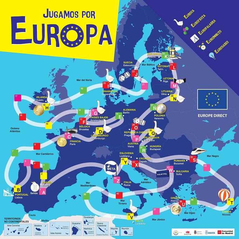 Tablero del juego Jugamos por Europa