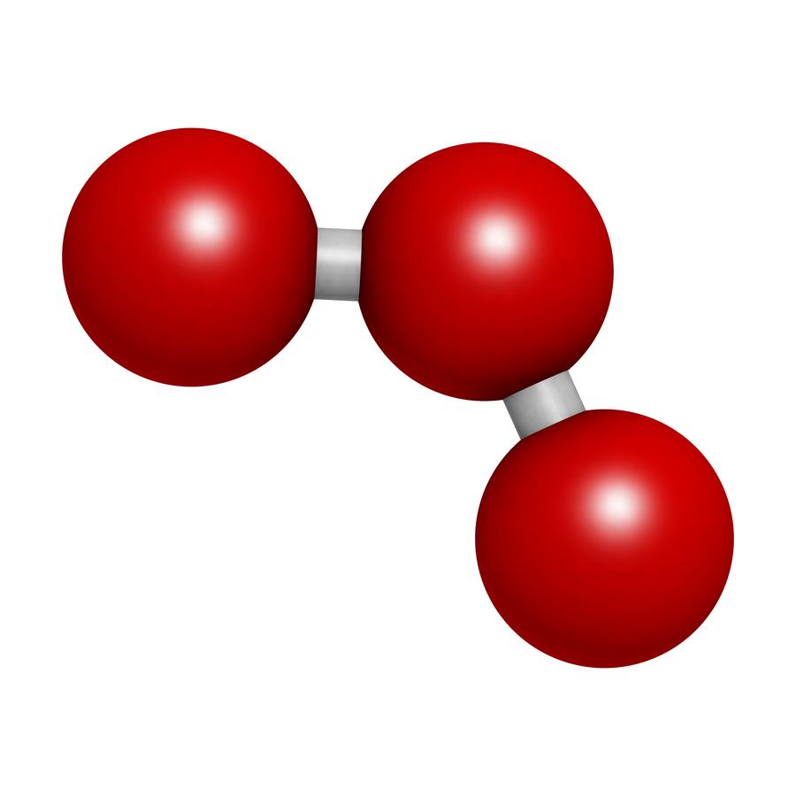 Imagen de la molécula de Ozono (O3)