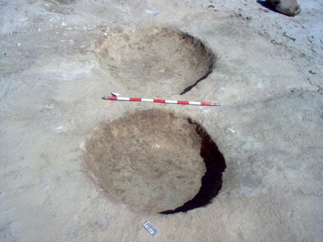 Imagen de cubetas tras la excavación arqueológica