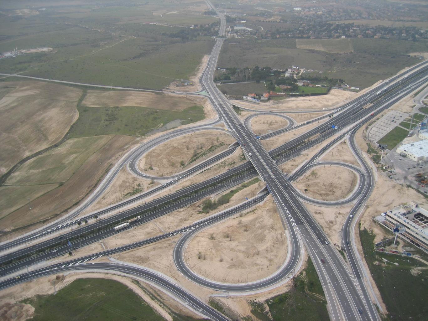 imagen con varias carreteras y los enlaces entre las mismas