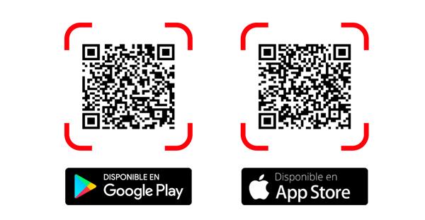 Códigos QR de descarga de la APP "Tarjeta de Discapacidad"