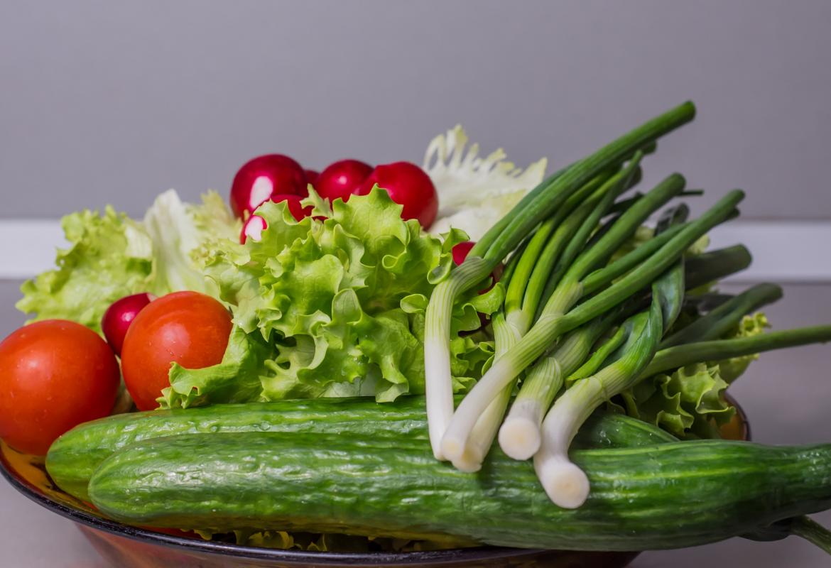 Vegetales varios: puerro, tomates, lechuga...