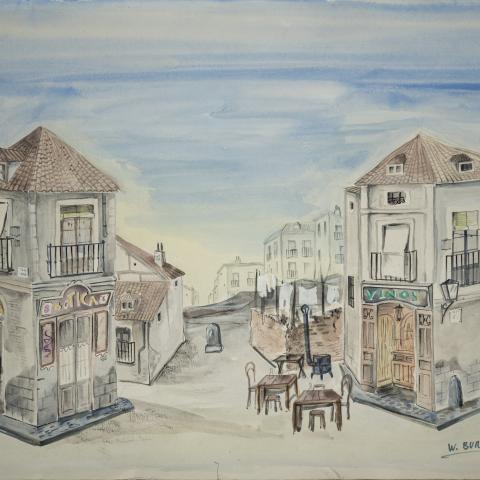 Escenografía para "La verbena de la Paloma" (Tomás Bretón y Ricardo de la Vega), Wolfgang Burmann (1983) - Museo Nacional de Teatro de Almagro_